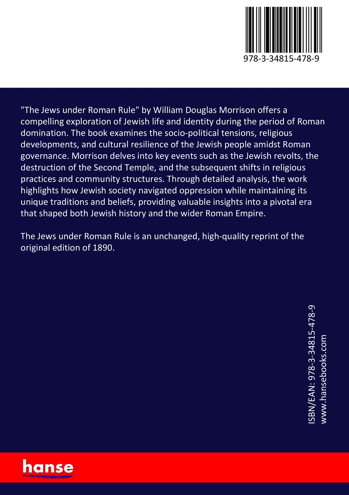 The Jews under Roman Rule - Back Cover