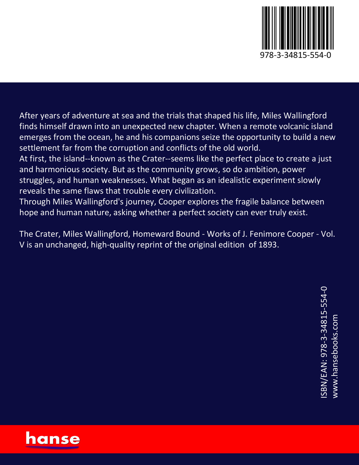 The Crater, Miles Wallingford, Homeward Bound - Back Cover