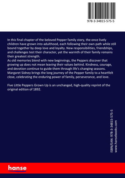Five Little Peppers Grown Up - Back Cover