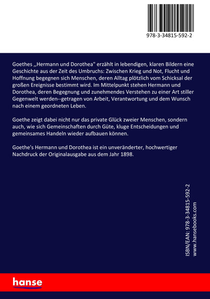 Goethe's Hermann und Dorothea - Back Cover