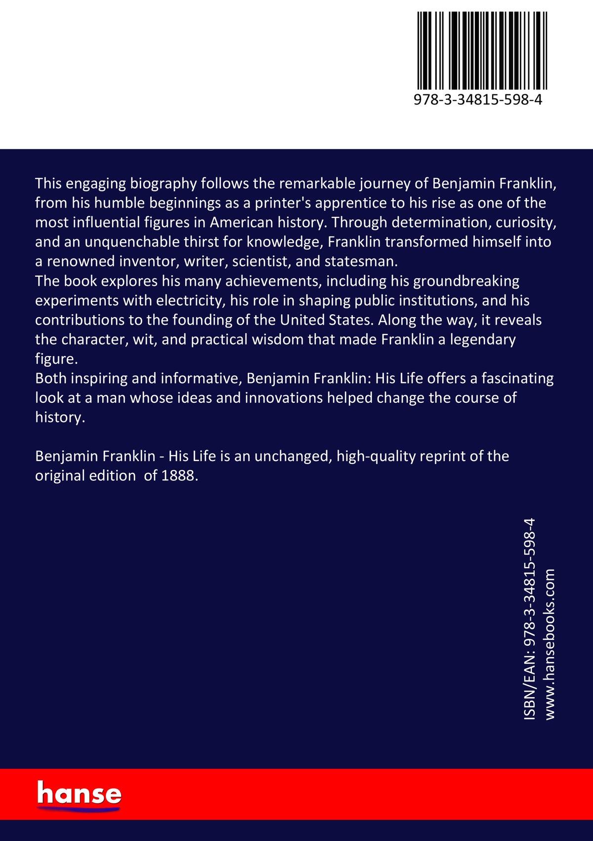 Benjamin Franklin - Back Cover