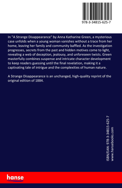 A Strange Disappearance - Back Cover