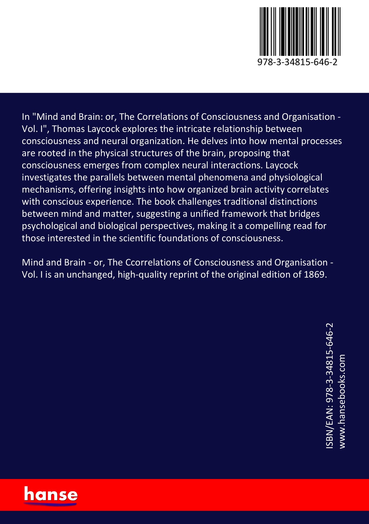 Mind and Brain - Back Cover