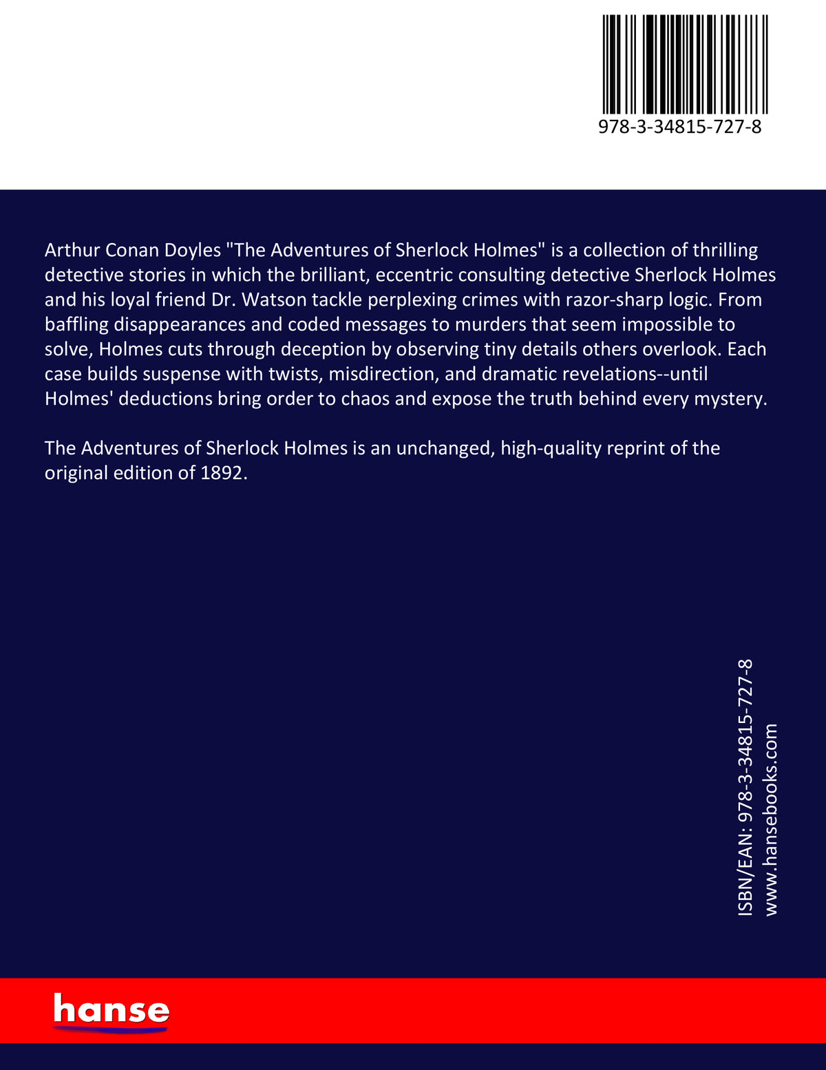 The Adventures of Sherlock Holmes - Back Cover