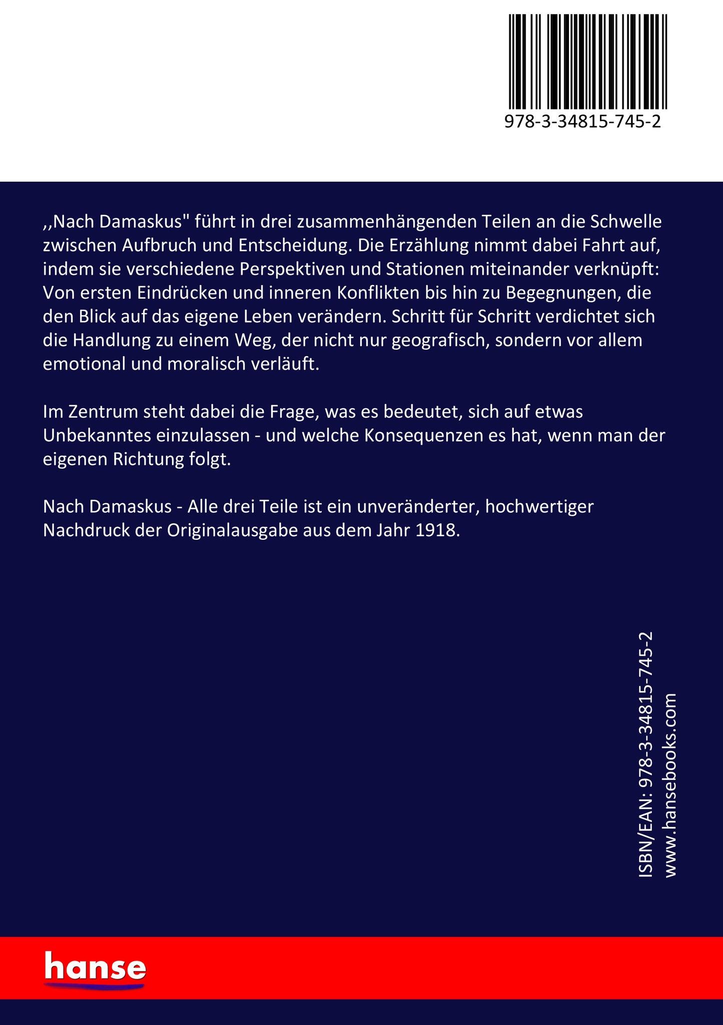 Nach Damaskus - Back Cover