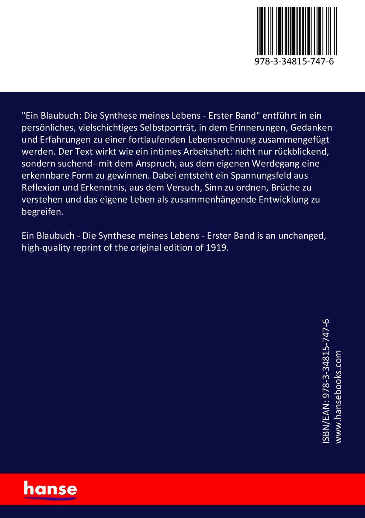 Ein Blaubuch - Back Cover