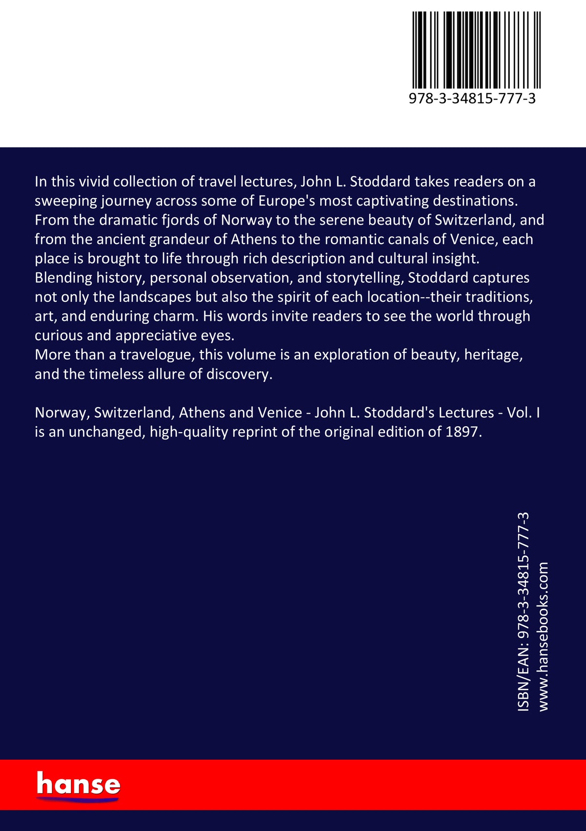 Norway, Switzerland, Athens and Venice - Back Cover