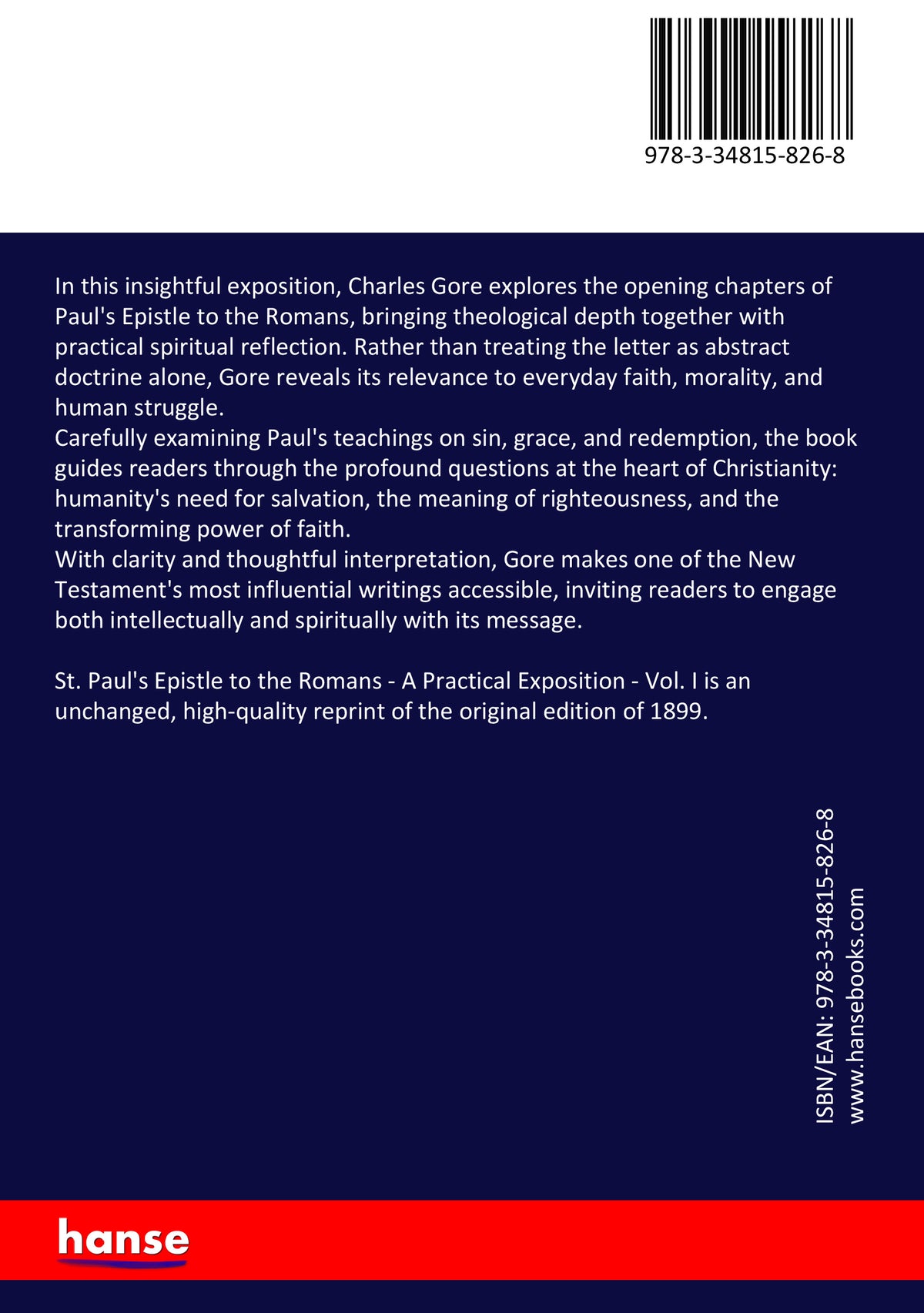 St. Paul's Epistle to the Romans - Back Cover