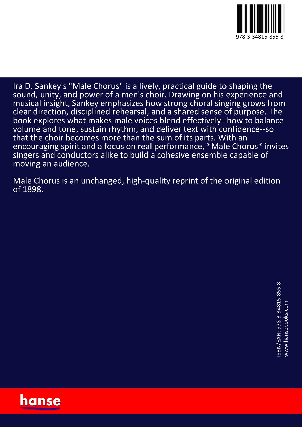 Male Chorus - Back Cover