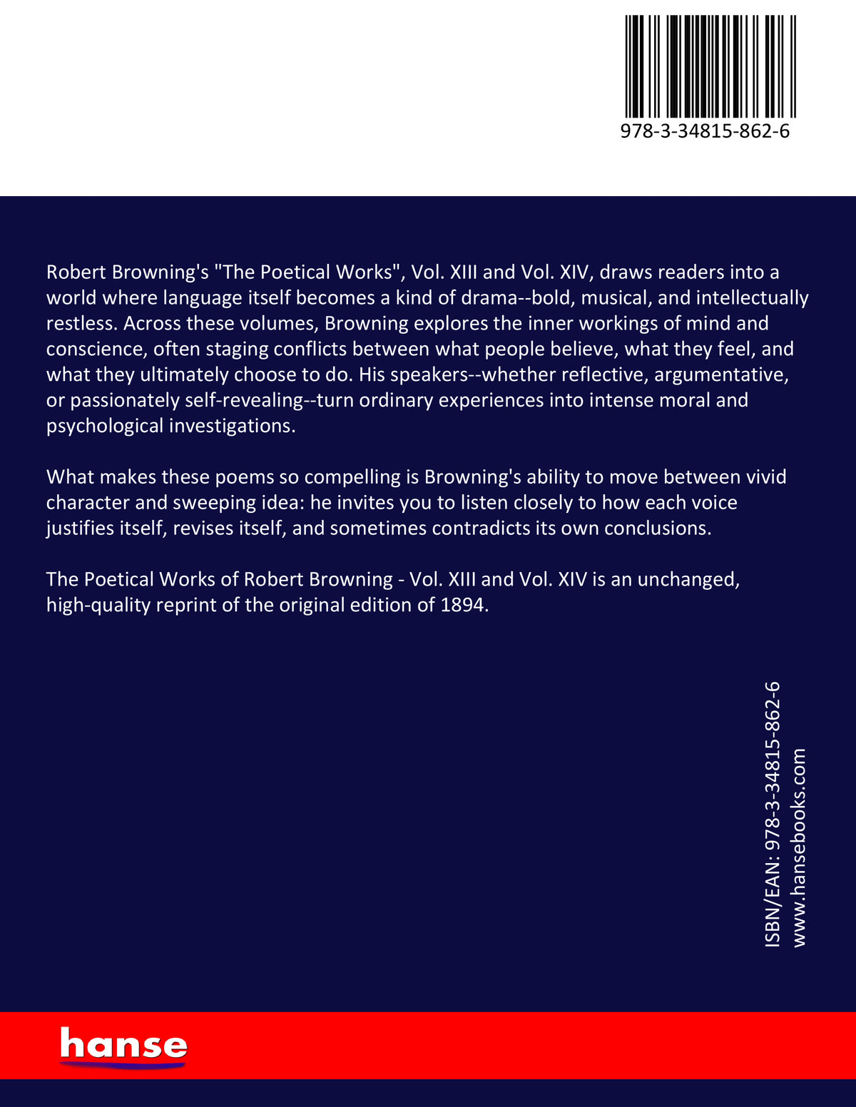 The Poetical Works of Robert Browning - Back Cover
