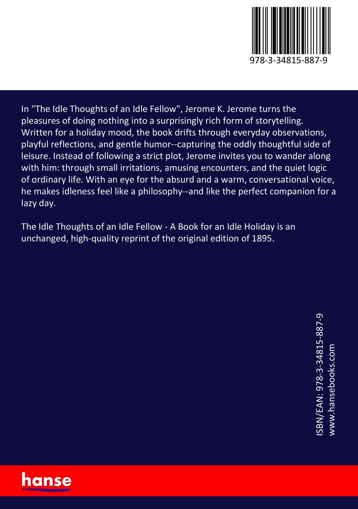 The Idle Thoughts of an Idle Fellow - Back Cover