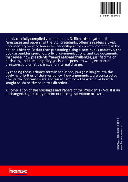 A Compilation of the Messages and Papers of the Presidents - Back Cover