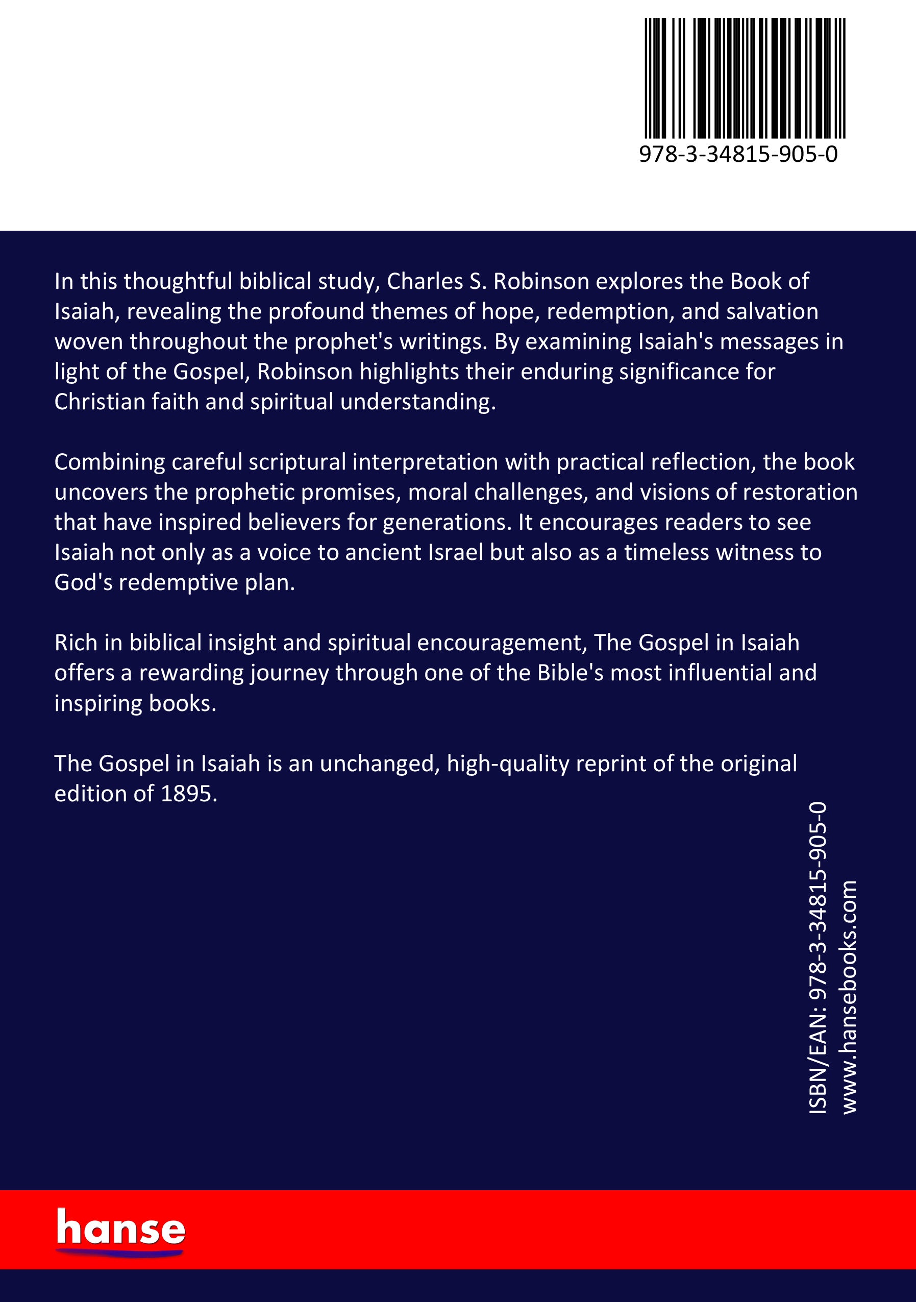 The Gospel in Isaiah - Back Cover