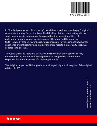 The Religious Aspect of Philosophy - Back Cover