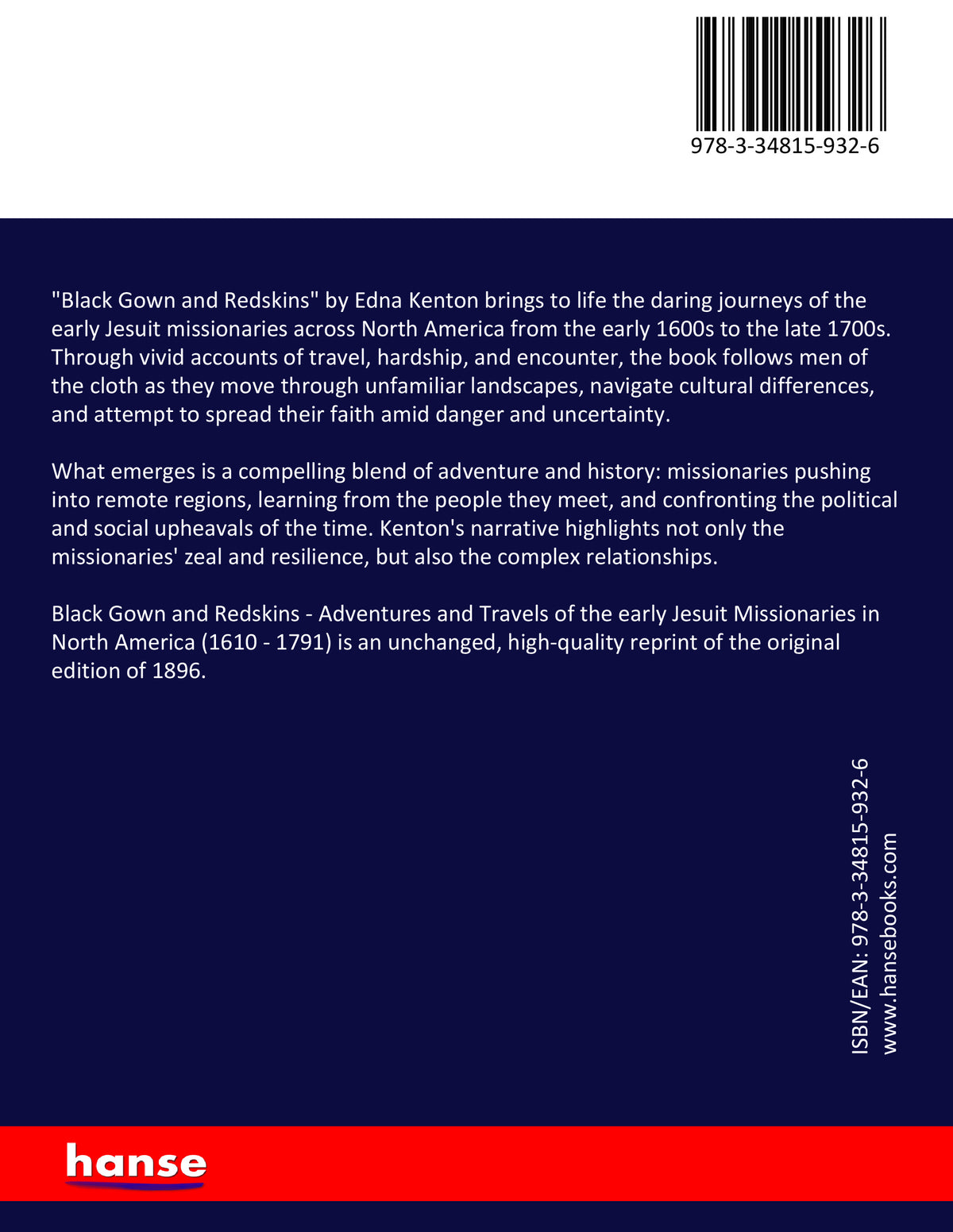 Black Gown and Redskins - Back Cover