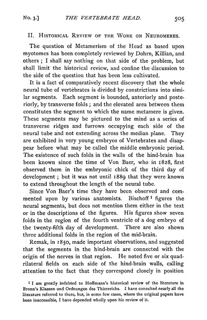 Contribution to the Structure and Development of the Vertebrate Head - Page 15