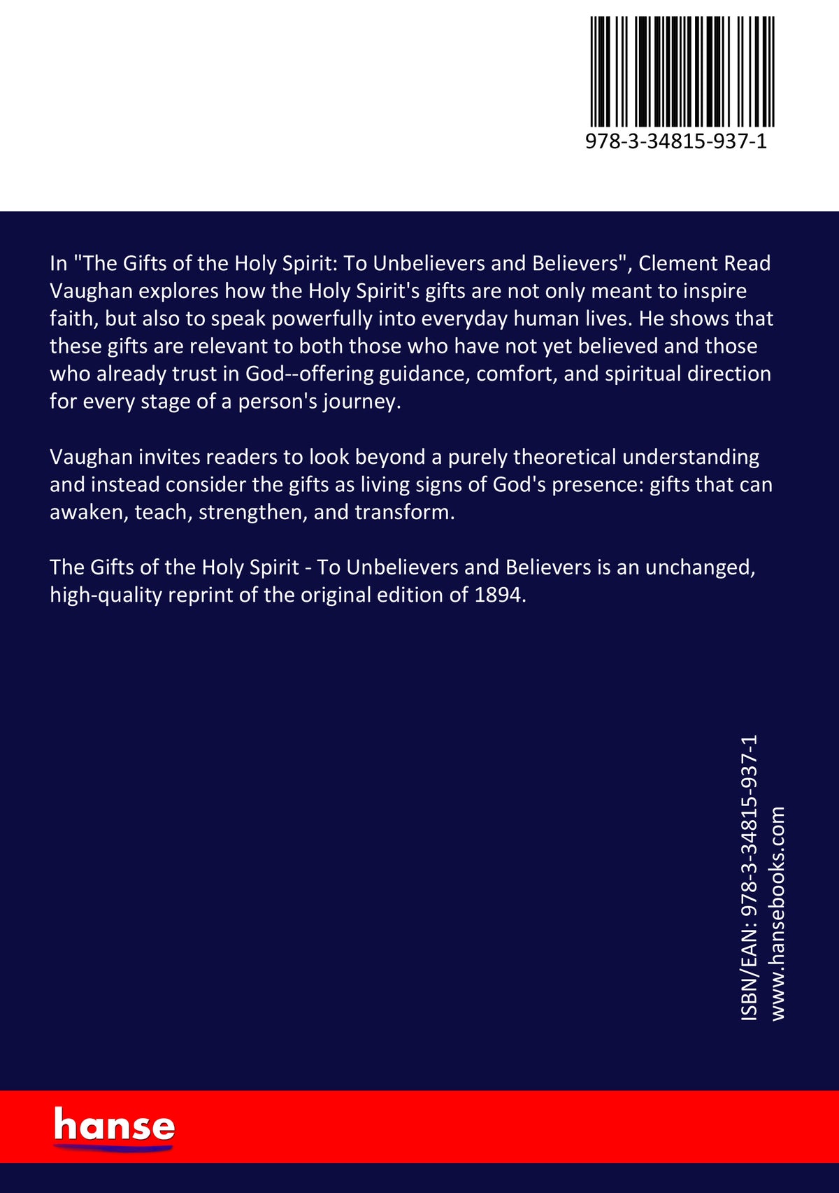 The Gifts of the Holy Spirit - Back Cover
