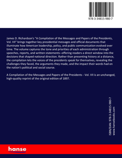 A Compilation of the Messages and Papers of the Presidents - Back Cover