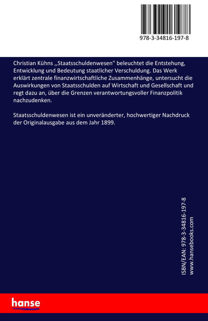 Staatsschuldenwesen - Back Cover
