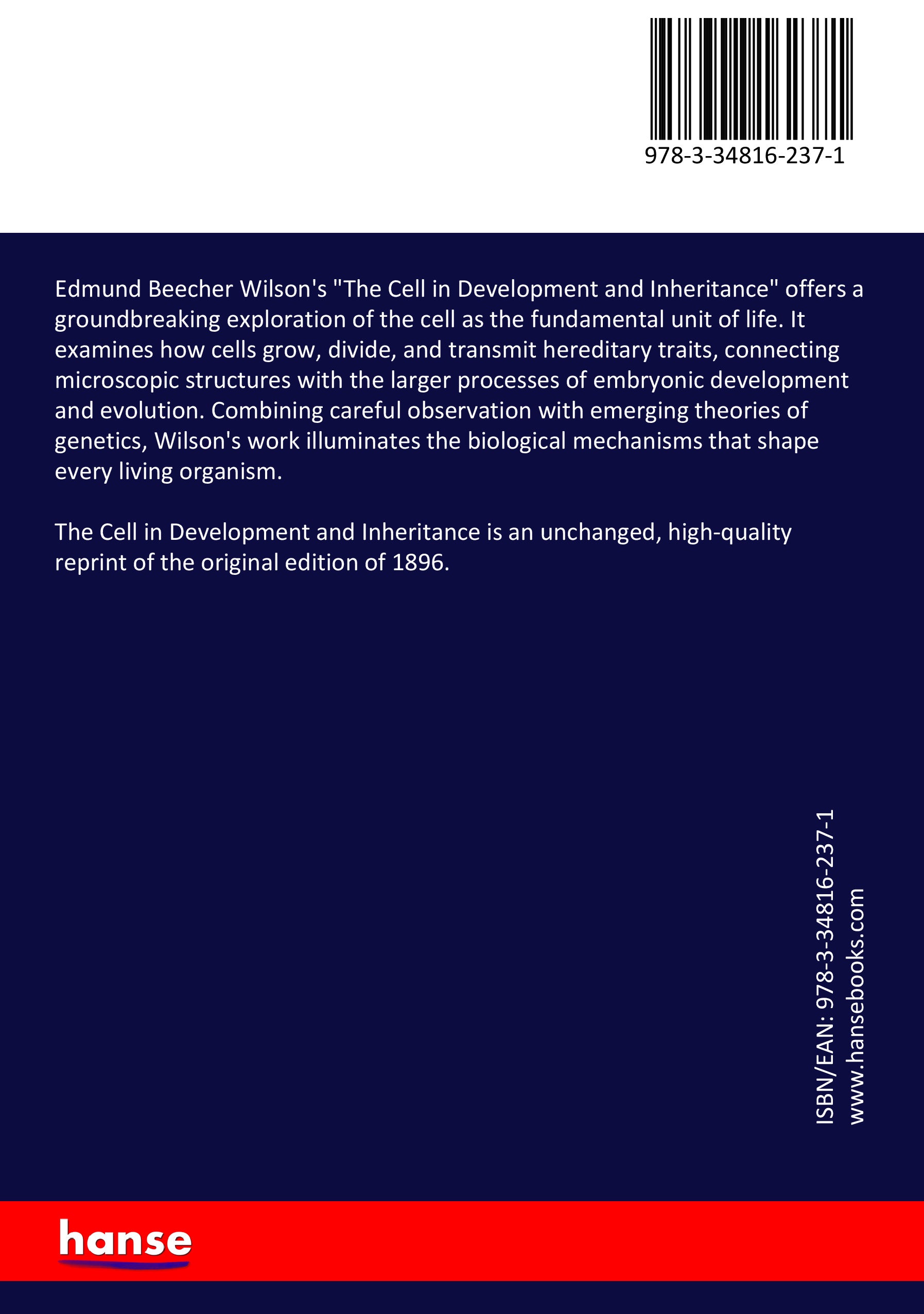 The Cell in Development and Inheritance - Back Cover