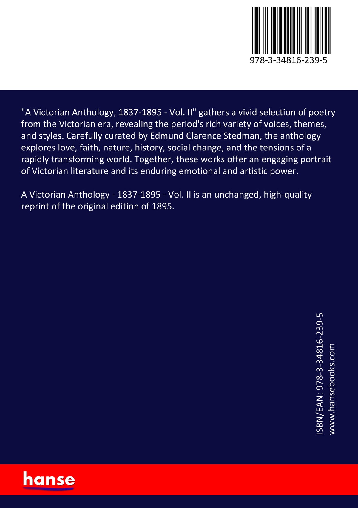 A Victorian Anthology - Back Cover