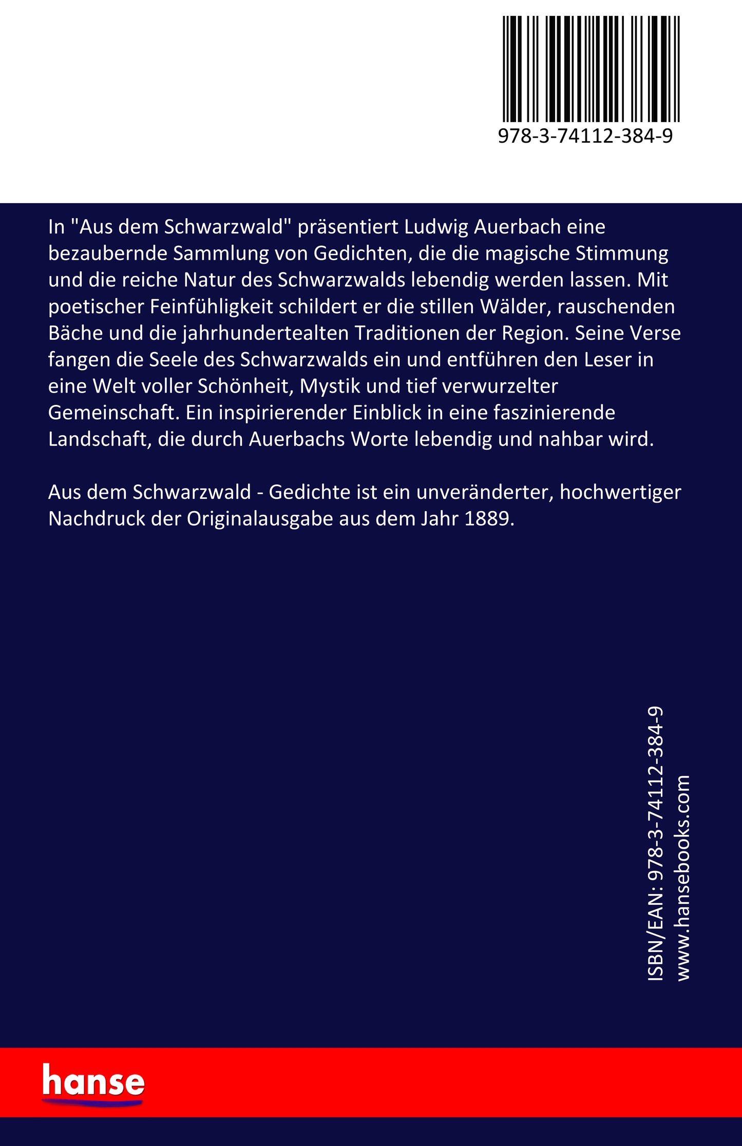 Aus dem Schwarzwald - Back Cover