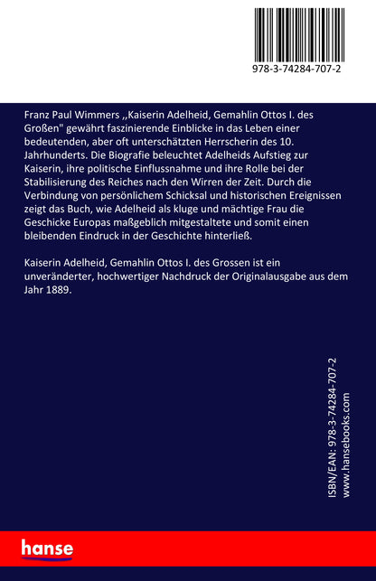 Kaiserin Adelheid, Gemahlin Ottos I. des Grossen - Back Cover
