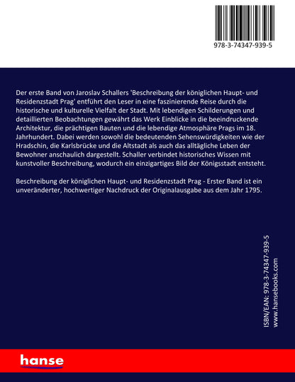 Beschreibung der königlichen Haupt- und Residenzstadt Prag - Back Cover
